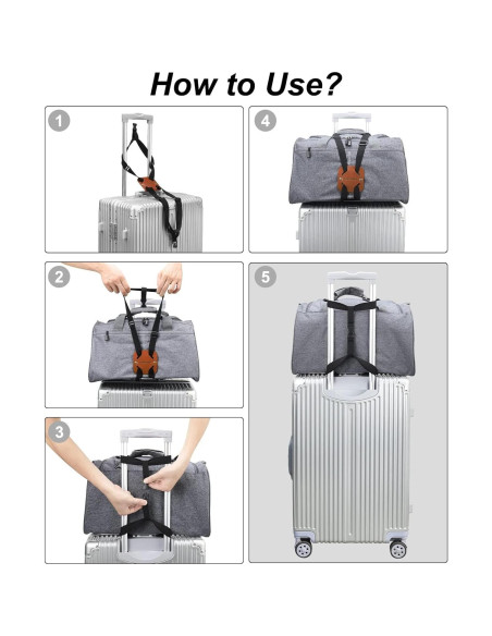 Correas de Equipaje Bungee Lapinchen 2Pack Marrón Ajustables