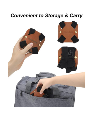 Correas de Equipaje Bungee Lapinchen 2Pack Marrón Ajustables