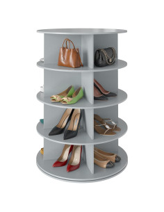 Torre de Zapatos Rotativa SpaceAid 4 Niveles Gris 59x92.7cm