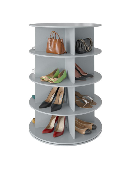 Torre de Zapatos Rotativa SpaceAid 4 Niveles Gris 59x92.7cm