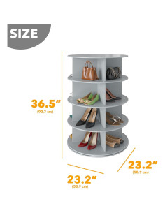 Torre de Zapatos Rotativa SpaceAid 4 Niveles Gris 59x92.7cm 2