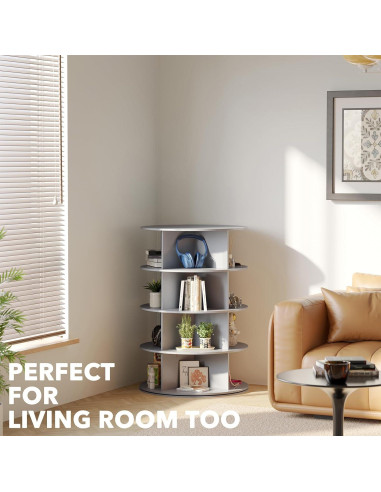 Torre de Zapatos Rotativa SpaceAid 4 Niveles Gris 59x92.7cm