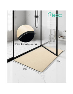 Alfombra de Baño Antideslizante Mecko Beige 40x60cm Suede 2