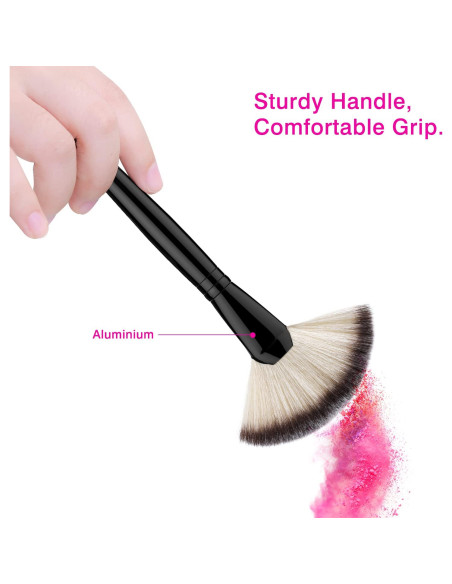 Brocha de Maquillaje Abanico Luxspire FDSX - Suave y Densa