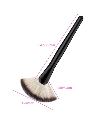 Brocha de Maquillaje Abanico Luxspire FDSX - Suave y Densa