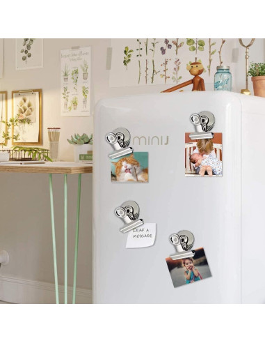 Clips Magnéticos VNDUEEY 12 Piezas Plateados para Nevera