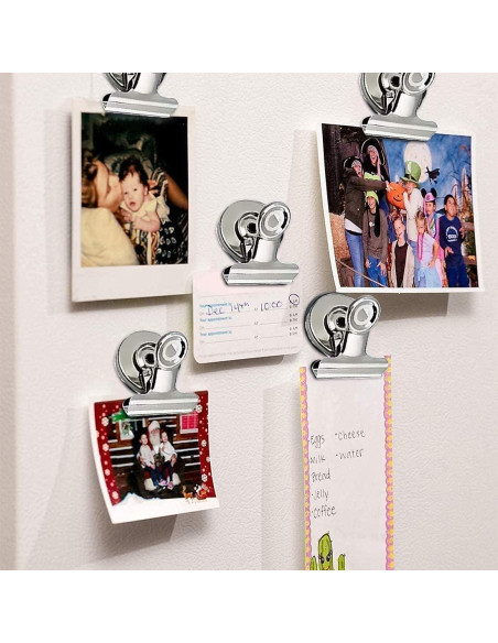 Clips Magnéticos VNDUEEY 12 Piezas Plateados para Nevera
