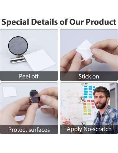 Clips Magnéticos VNDUEEY 12 Piezas Plateados para Nevera