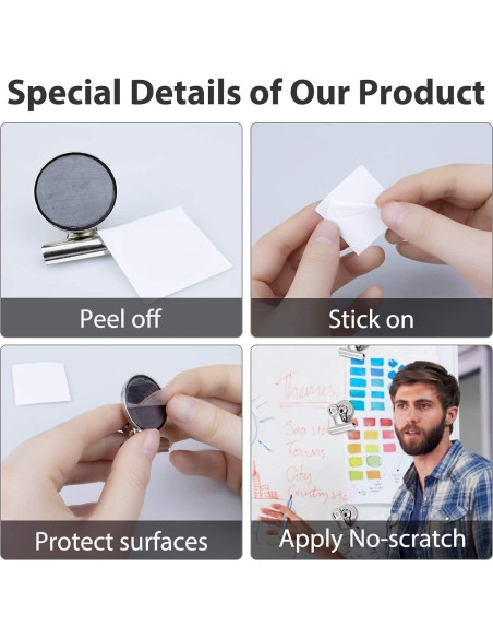 Clips Magnéticos VNDUEEY 12 Piezas Plateados para Nevera