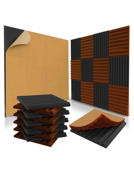 Paquete de 48 Paneles Acústicos Autoadhesivos 30x30 cm - Espuma Acústica