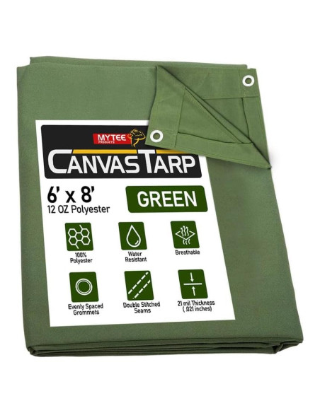 Lona Resistente al Agua Mytee Products 1.83m x 2.44m Verde Oliva