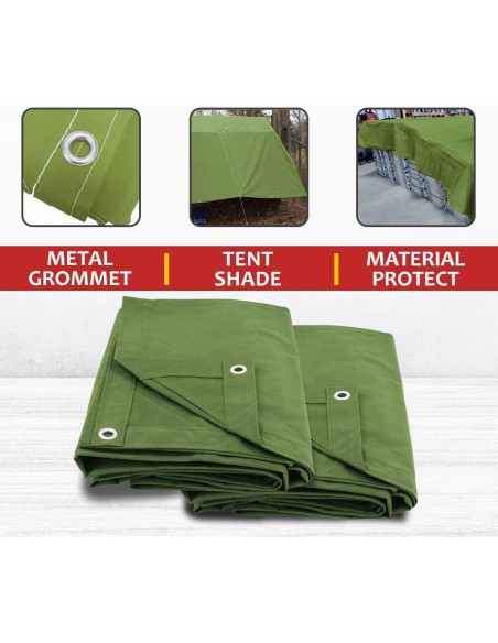 Lona Resistente al Agua Mytee Products 1.83m x 2.44m Verde Oliva