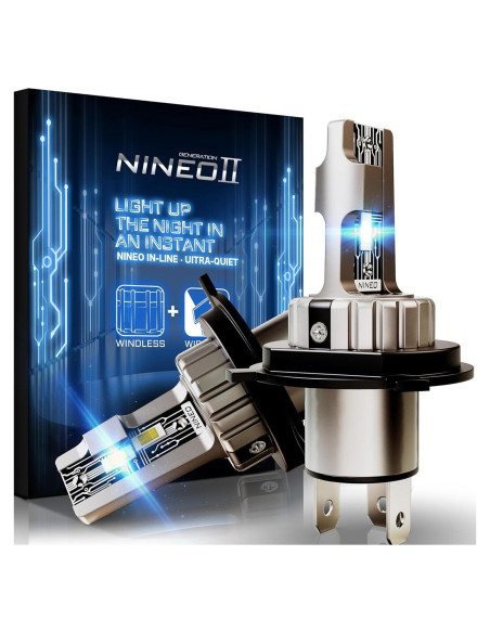 Bombillas NINEO H4/9003 300% Brillantes 6500K Luz Niebla