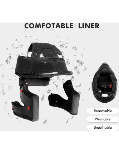 Casco Dual Sport TRIANGLE AH609 Negro Blanco para Motocicleta