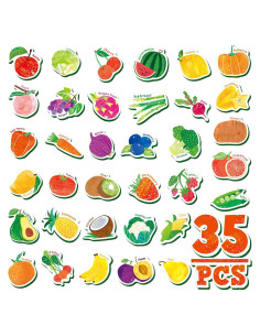 35 Imanes de Frutas y Verduras SpriteGru para Niños