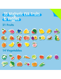 35 Imanes de Frutas y Verduras SpriteGru para Niños 2