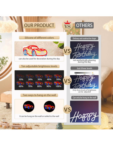 Letrero de Neón LED Moneter Coche de Carreras 33x40.9cm