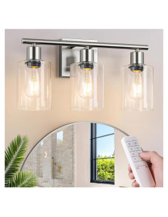 Aplique de Pared Brightever 3 Luces Recargable Dimmable Niquel