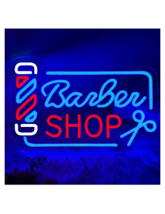 Cartel de Neón LED Barber Shop Moneter 42.2 x 24.9 cm