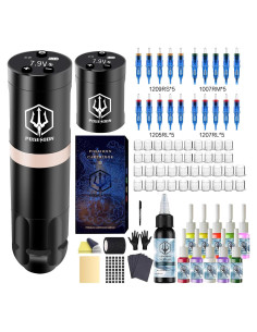 Kit de Tatuaje Inalámbrico POSEIDON HM124 con 20 Agujas