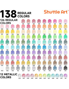 Set de Lápices de Colores Shuttle Art 138 Colores con Accesorios 2