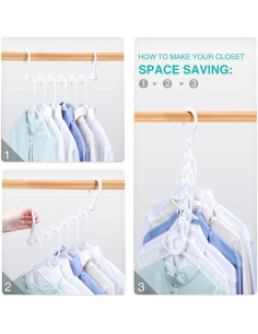 Perchas de Plástico HOUSE DAY Ahorra Espacio Paquete de 12 2