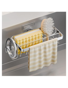Soporte para Esponjas TAILI Caddy Fregadero Plata 4 en 1