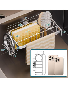 Soporte para Esponjas TAILI Caddy Fregadero Plata 4 en 1 2