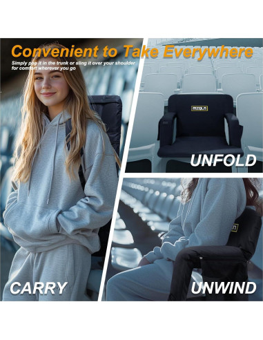 Asiento de Estadio Calentado MZQLN 21" Plegable 10000mAh
