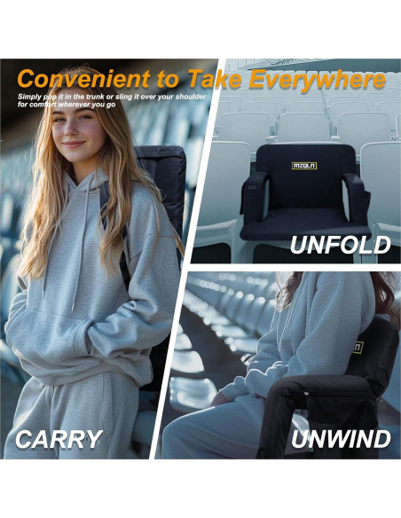 Asiento de Estadio Calentado MZQLN 21" Plegable 10000mAh
