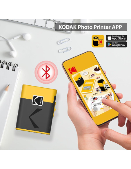 Etiquetadora KODAK ERA Bluetooth con 1 Rollo Adhesivo Blanca