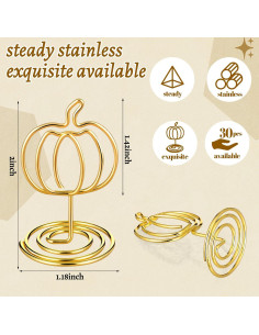 Soporte para fotos de calabaza dorada Rtteri 30 Pcs 5.08 cm 2