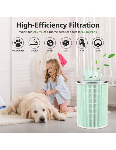 Paquete de 2 Filtros HEPA WILERDA KILO para Mascotas 360