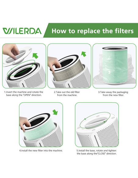 Paquete de 2 Filtros HEPA WILERDA KILO para Mascotas 360