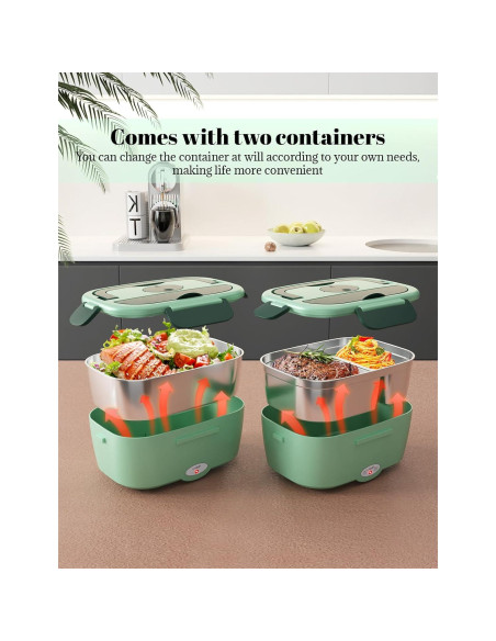 Caja de Almuerzo Eléctrica Sitlais 1.5L Acero Inoxidable 80W