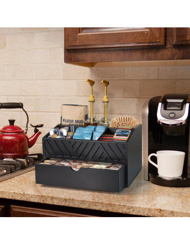 Organizador de Bar de Café Ugiftt de Madera con Cajón 31.2x21.6x17.3cm