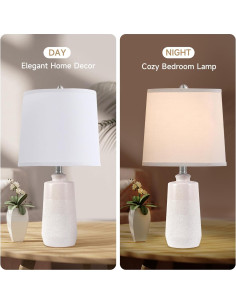 Juego de 2 Lámparas de Mesa Cerámica Blanca EUO 52 cm 2