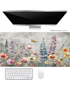 Alfombrilla de Escritorio XL LB Floral Rosa 80x40cm Antideslizante 2