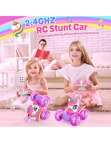 Coche RC ZIZZ Rosa Acrobático 360 para Niñas 4-8 Años