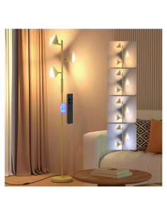 Lámpara de Pie LED QiMH 36W Regulable Dorado 4 Temperaturas