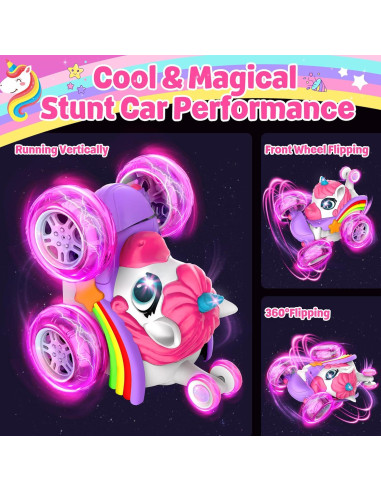 Coche RC ZIZZ Rosa Acrobático 360 para Niñas 4-8 Años