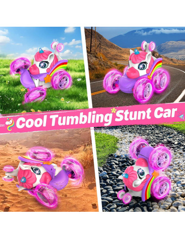 Coche RC ZIZZ Rosa Acrobático 360 para Niñas 4-8 Años