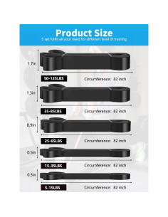 Conjunto de Bandas de Resistencia WSAKOUE 5 Niveles 2.3-56.7 kg 2