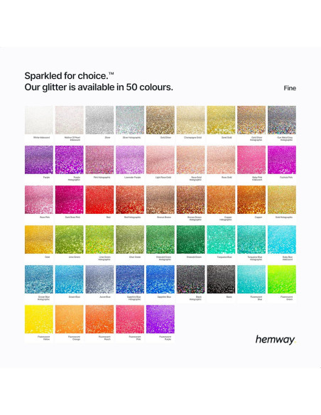 Glitter Fino Rosa Fluorescente Hemway 130g - Manualidades y Cosméticos