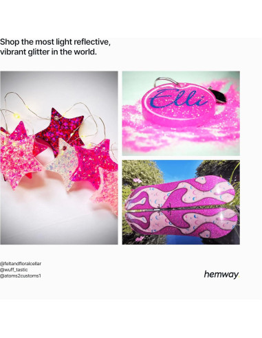 Glitter Fino Rosa Fluorescente Hemway 130g - Manualidades y Cosméticos