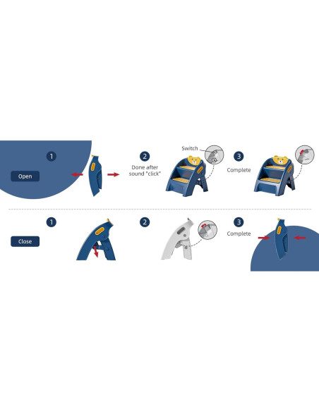 Escalera Plegable para Niños TPN CF123 Antideslizante 2 Pasos