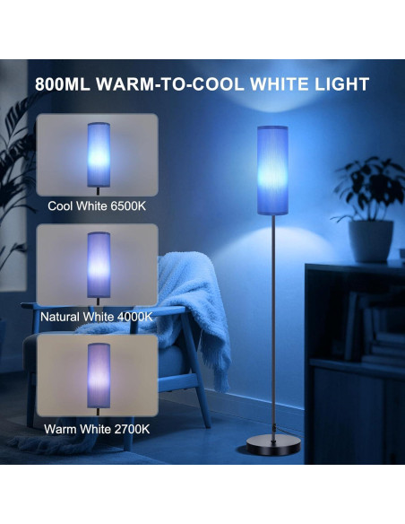 Lámpara de Pie FRIDEKO HOME LED RGB 800LM Regulable 3 Colores