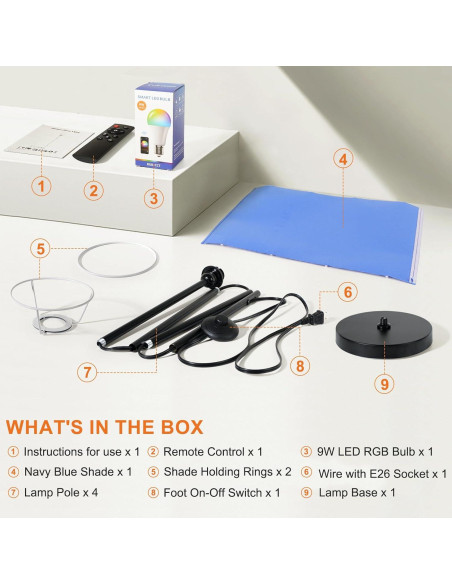 Lámpara de Pie FRIDEKO HOME LED RGB 800LM Regulable 3 Colores