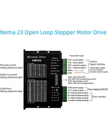 Kit Controlador CNC 3 Ejes TOSEASTARS Motor Nema23 3Nm