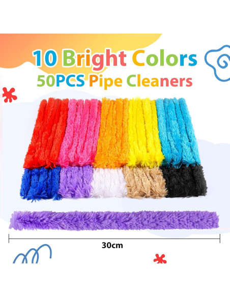 Limpiadores de Tubos Jumbo Caydo 50PCS 30mm x 30cm Multicolor